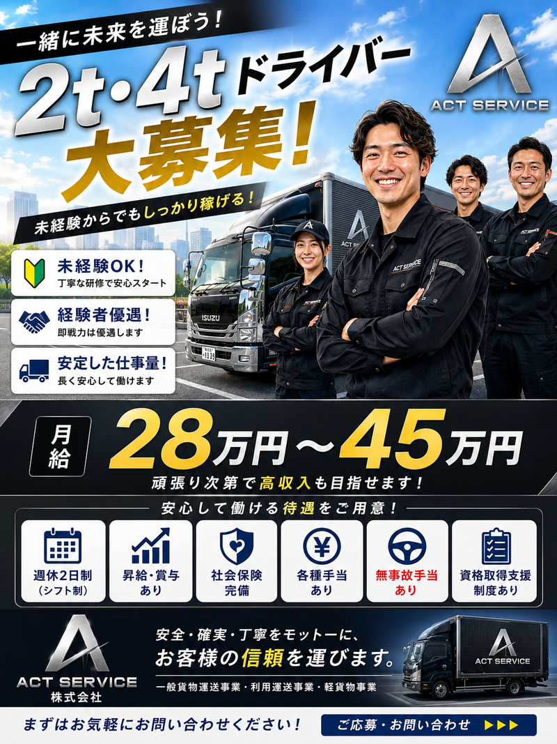 ＡＣＴ　ＳＥＲＶＩＣＥ株式会社の求人・転職情報