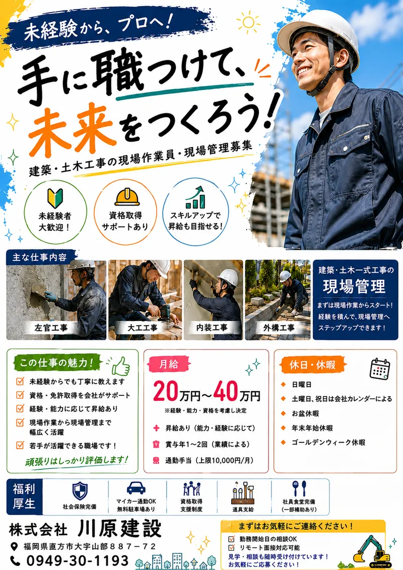 株式会社川原建設の求人・転職情報