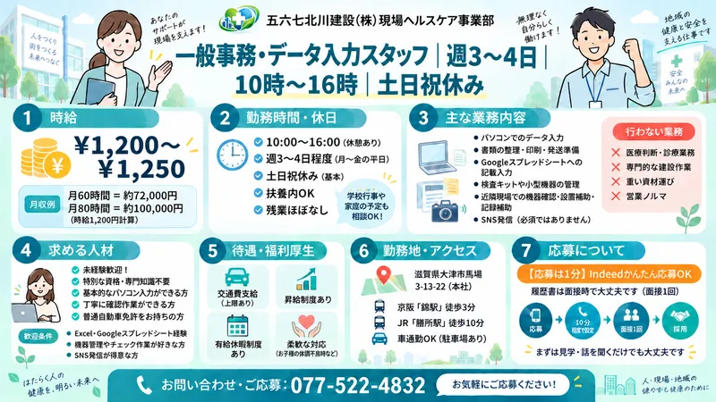 一般事務 データ入力 土日祝休み