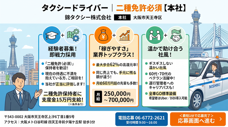 錦タクシー株式会社の求人・転職情報